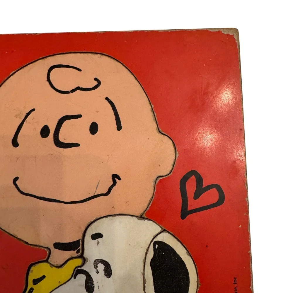 Playskool Charlie Brown Snoopy Valentine Wooden Puzzle‎ 230-10 8 Pieces Peanuts